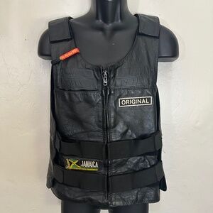 X Element Adjustable Leather Motorcycle Vest Medium Gently worn